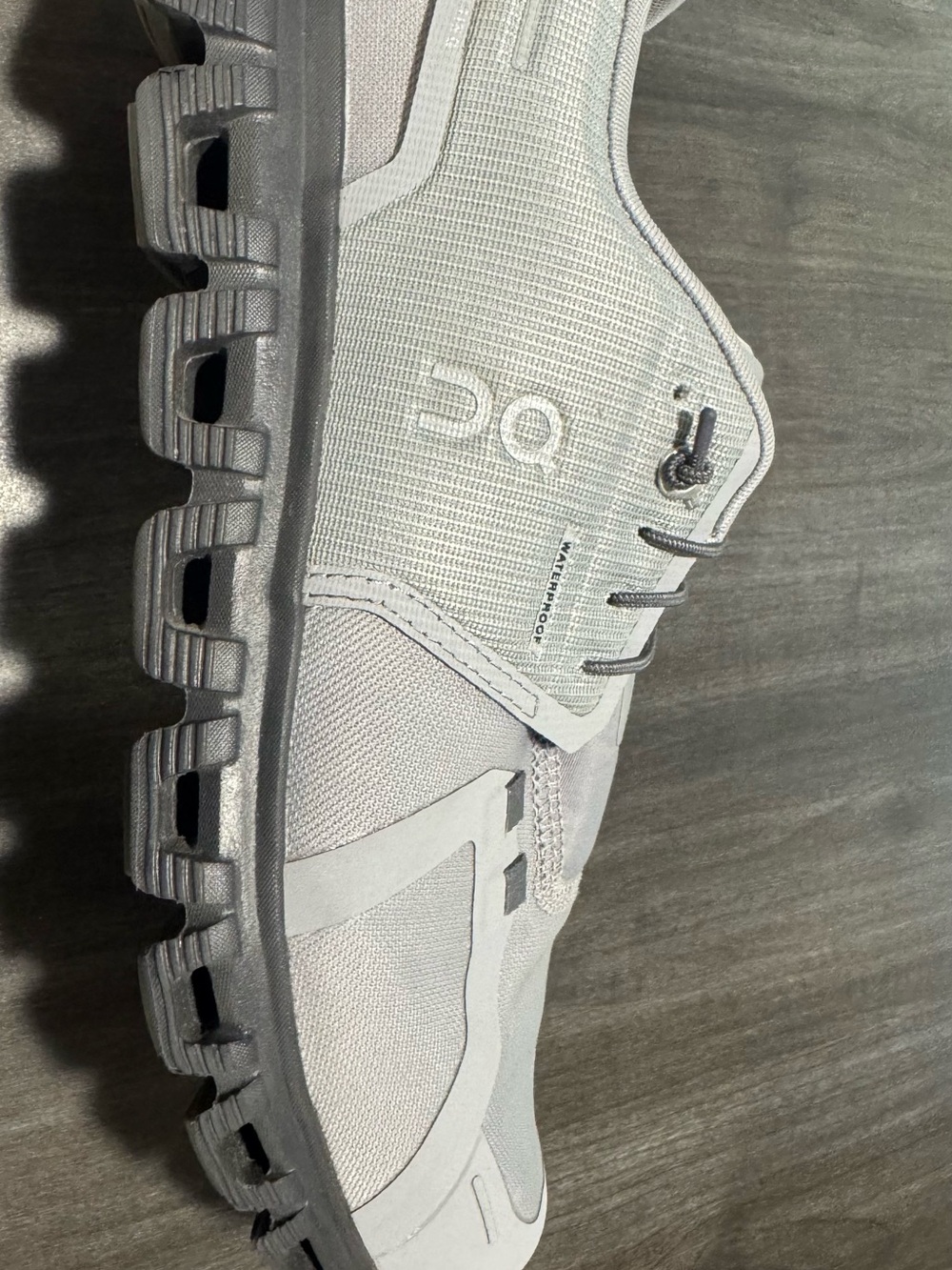 On Running Men's Cloud Waterproof Running Shoe — Light Gray